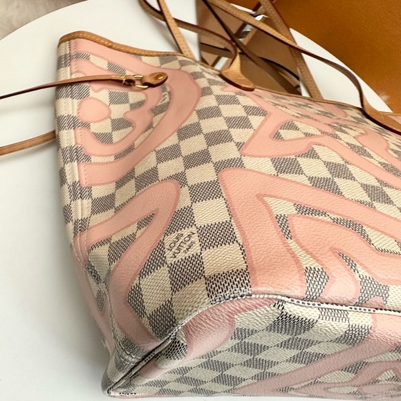 💎✨LIMITED EDITION✨💎 LOUIS VUITTON Neverfull MM Totebag Damier Azur Pink - Picture 8 of 14